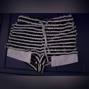 Black and White Striped Shorts